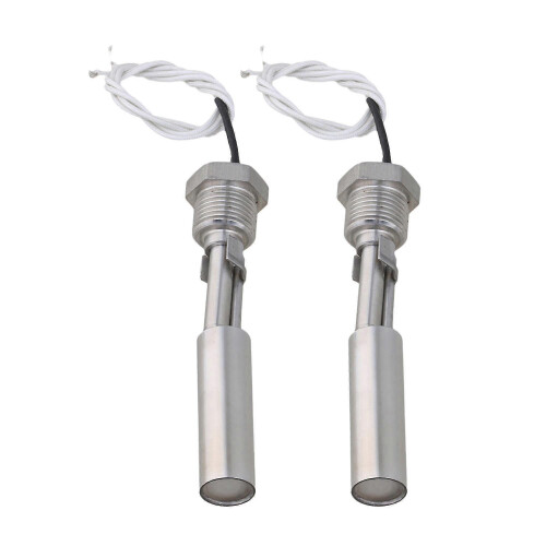2pcs Side Loading Liquid Water Level Sensor Horizontal Float Switch Chrome