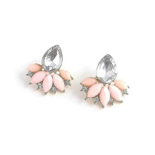 Crystal Leaf Branch Stud Earrings For Women Teens Elegant Plant Shape Piercing Ear Jewelry Nature Inspired Daily Party Wear Fashion Ea