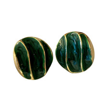 6 Styles Geometric Shape Stud Earrings For Women Temperament Piercing Ear Jewelry Green Tone Multicolor Valentine Birthday Gift Presen
