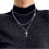 Collier pendentif croix multicouche en alliage d'argent 4