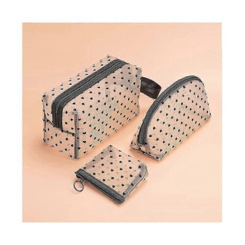 3pcs cosmetic bag (1 small square bag + 2 medium triangle + 3 medium semicircle) 2