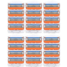 24Pcs Men Manual Razor Replacement Blade Refills Orange New Version Multi Layer Blade Cartridges For Daily Beard Shaving