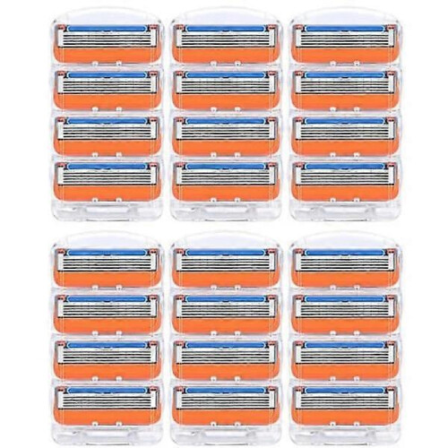 24Pcs Men Manual Razor Replacement Blade Refills Orange New Version Multi Layer Blade Cartridges For Daily Beard Shaving