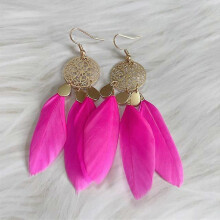 Boho-Vintage-Ohrhänger mit Federn und langen Quasten für Damen, mehrfarbig, elegant, im Antik-Stil, perfektes Accessoire für jeden Tag
