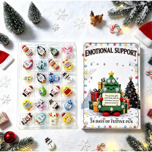 Adventskalender voor emotionele steun 2026, Capybara adventskalender 2026, 24 dagen kerstkalender met 24 schattige 3D-dierenfiguurtjes, vakantie