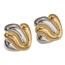 Vielseitige geometrische Ohrstecker für Damen, gold- und silberfarben, eleganter Ohrschmuck, minimalistisches Design, modisches Access