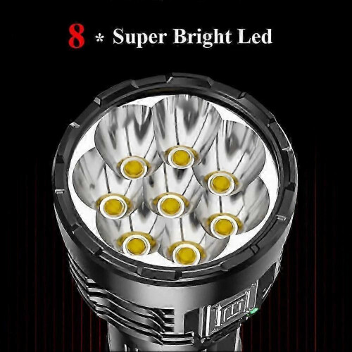 Super Bright 12000000LM Torch 8 LED Flashlight USB Rechargeable Tactical 2