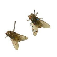 Witzige Ohrstecker in Insektenform aus Kunstharz (1 Paar) für Damen – Einzigartiger Ohrschmuck in Gelbtönen – Halloween-Deko-Accesso