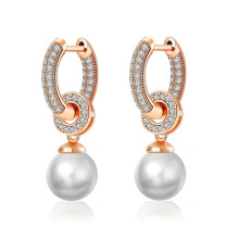 Ohrhänger mit Kunstperlen für Damen, Mütter, Ehefrauen, Freundinnen – Ohrschmuck mit Piercing-Funktion in Roségold- und Platin-Optik