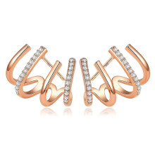 Halbcreolen aus Sterlingsilber mit Zirkonia für Damen – ein eleganter, minimalistischer Ohrstecker im Multi-Band-Design, der wie vier