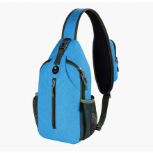 Mochila bandolera cruzada, bolso de viaje, senderismo, bolso de pecho, mochila de día, azul