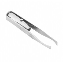 Stainless Steel Eyebrow Clip with LED Light Professional Lighted Eyebrow Tweezers Eyelash Brow Hair