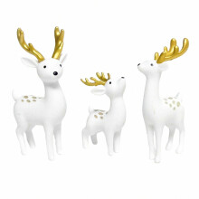 Mini hertenbeeldjes – 3 stuks voor sprookjestuin en microlandschap, kerstdecoratie voor op het bureau, schattige decoratie