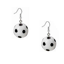 Voetbaloorbellen, oorhangers voor dames, 1 paar, witte legering, modieuze sieraden