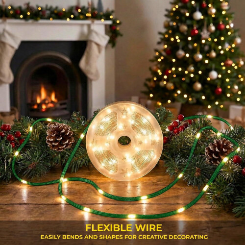 (Warm White, 50m/500LEDs) Christmas Strip Light LED String Mains Multimode 1