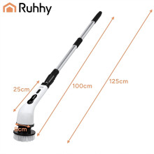 Electric Bathroom Brush with 9 Heads and Telescopic Handle, Cordless, 1500 mAh