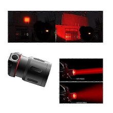 Lampe frontale rechargeable LED avec lumière rouge, lampe frontale de chasse à faisceau rouge, zoomable, 3 modes (noire)