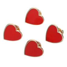 4er-Set Kleiderbrosche, Herz-Brustnadel, Valentinstag-Kragennadel (Rot)