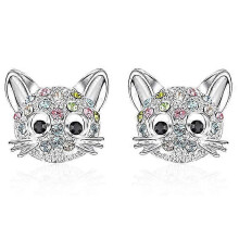Niedliche Ohrstecker in Katzenform mit Zirkonia-Besatz – ein bezauberndes Ohr-Accessoire für Katzenliebhaberinnen und alle, die gerne