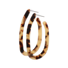 Pendientes colgantes de acetato con estampado de leopardo, pendientes ovalados de acrílico marrón, joyería geométrica para piercing de