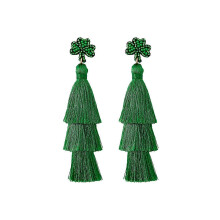 Pendientes de botón estampados en verde para mujer, ideales para el Día de San Patricio. Joyería festiva para perforaciones en las ore
