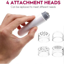 4 In 1 Mini Electric Facial Skin Massager Portable Face Surface Massage Tool White Personal Skin Care Accessory Batteries Not Included