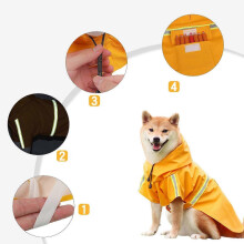 Regenjas voor huisdieren met reflecterende capuchon, waterdichte jas voor honden, waterafstotende kleding voor katten, jassen voor hui