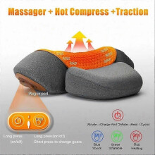 Ergonomic Memory Foam Neck Massage Pillow With Heat Function Shoulder And Neck Muscle Relax Support Cushion Portable Body Care Massage