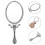 Compact Handheld Mirror Retro Makeup Mirror with Handle for Women 5