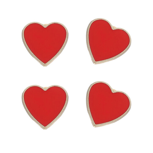 4 spille da collo a forma di cuore per San Valentino (rosse) 2