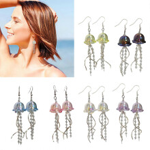 Eleganti orecchini pendenti a forma di medusa per donna, gioielli per piercing all'orecchio a tema oceano, leggeri, alla moda, adatti