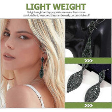 Set di 3 paia di orecchini pendenti a goccia d'acqua verdi da sposa per donna, con strass scintillanti incastonati, gioielli per pierc