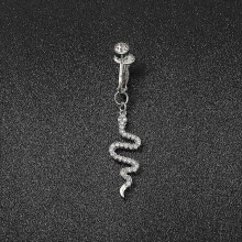 Snake Shape Clip On Fake Piercing Ornament For Women Non Pierced Belly Button And Cartilage Ear Decorative Clip Piercing Jewelry No Ho