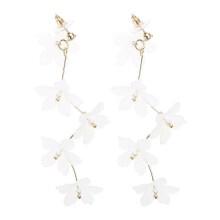 Orecchini pendenti a goccia in acrilico stile coreano con grandi fiori e nappe, per donna. Gioielli per piercing all'orecchio con peta