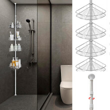 Teleskop Duschregal Teleskopregal Bad Duschablage Eckregal für Badewanne/Dusche