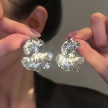Elegant Ginkgo Leaf Shape Drop Stud Earrings For Women Piercing Ear Jewelry Gold Tone Silver Tone Multicolor Comfort Wear For Daily Of