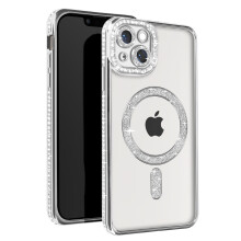 Avizar Diamond hoesje voor iPhone 14 bescherming MagSafe Omtrek Strass