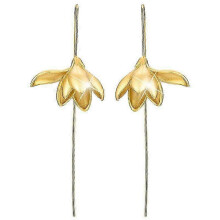 Eleganckie wiszące kolczyki w kształcie kwiatu magnolii dla kobiet i dziewcząt Kreatywna, ręcznie robiona biżuteria do piercingu, k
