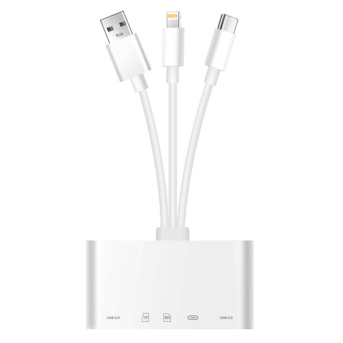LinQ 3 in 1 Hub SD / USB / USB-C / Lightning Card Reader 1
