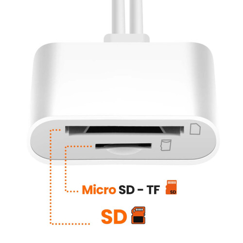 LinQ SD / Micro-SD Card Reader om USB- C / Lightning 480Mbps 2