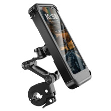 Avizar Supporto per telefono da bicicletta/moto con custodia integrale impermeabile e touch