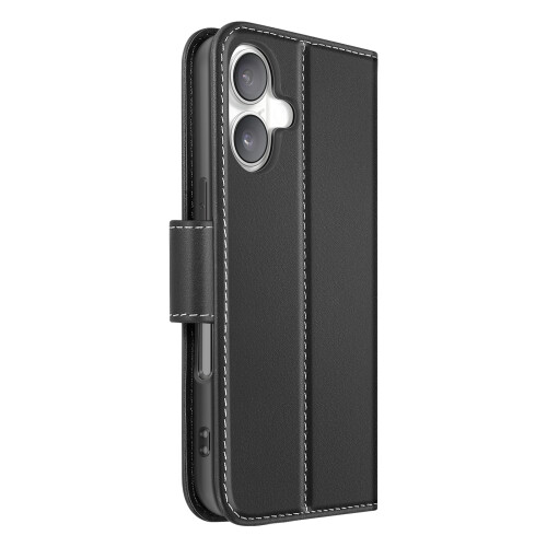 Avizar Funda tipo cartera de cuero premium para iPhone 16 con función de soporte
