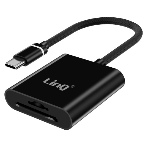 LinQ MicroSD / SD naar USB-C Kaartlezer Snelle Overdracht Ultra Compact