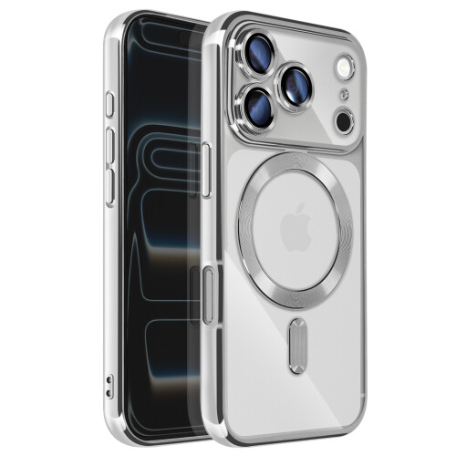 Avizar Capa para iPhone 17 Pro compatível com MagSafe com contorno cromado 1