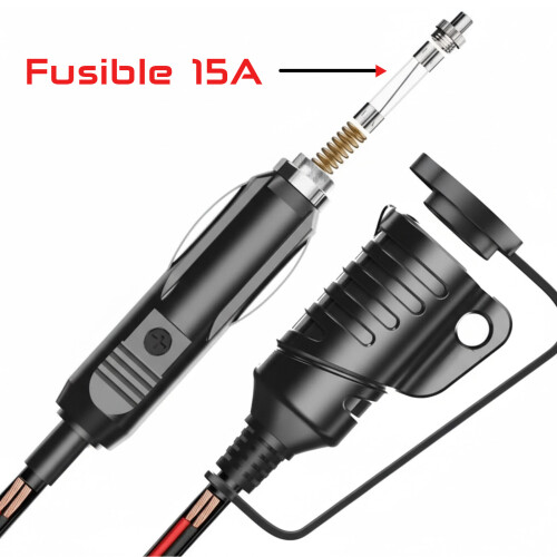 Avizar Kfz-Verlängerung 12–24V 15A Kupfer 3.6m Stecker-Buchse 2