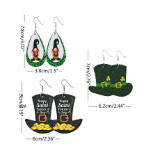 Personality Exaggerated Drop Dangle Stud Earrings For Teen Girls St Patrick's Day Themed Piercing Ear Jewelry Multicolor For Wedding C