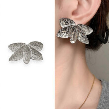 Pair Of Beautiful Leaf Shape Drop Dangle Earrings For Women Piercing Ear Jewelry Gold Tone Elegant Botanical Design For Birthday Anniv