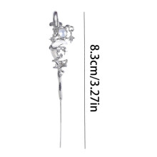 Orecchino a clip con strass a forma di stella e luna per donna, elegante, senza piercing, che circonda il padiglione auricolare, gioie