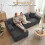 (Grau, links Chaiselongue) 261cm Modulares Ecksofa mit Ottomane Cord Schlafsofa L-Form  mit Schlaffunktion 7