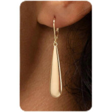 Dainty Leverback Dangle Drop Earrings For Women 14K Gold White Gold Plated Modern Piercing Ear Jewelry Elegant Everyday Wear Fashion E